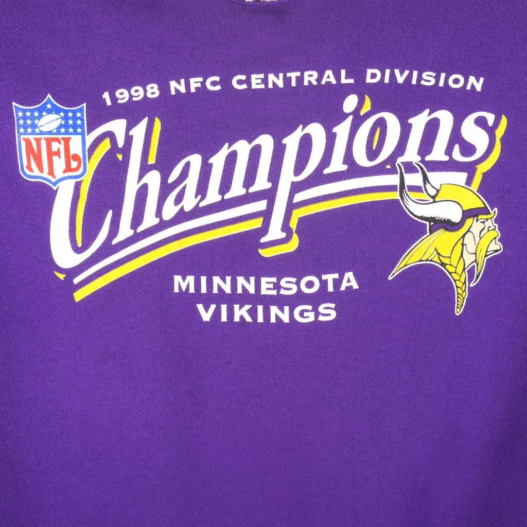 NFL (Logo Athletic)- Minnesota Vikings Champions Crew Neck Sweatshirt 1998 X-Large Vintage Retro Football