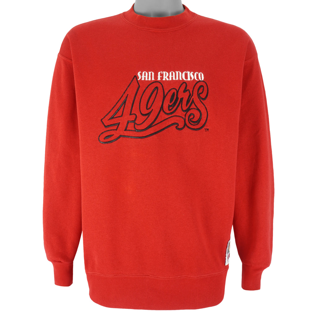 NFL (Nutmeg) - San Francisco 49ers Crew Neck Sweatshirt 1990s Large Vintage Retro Football