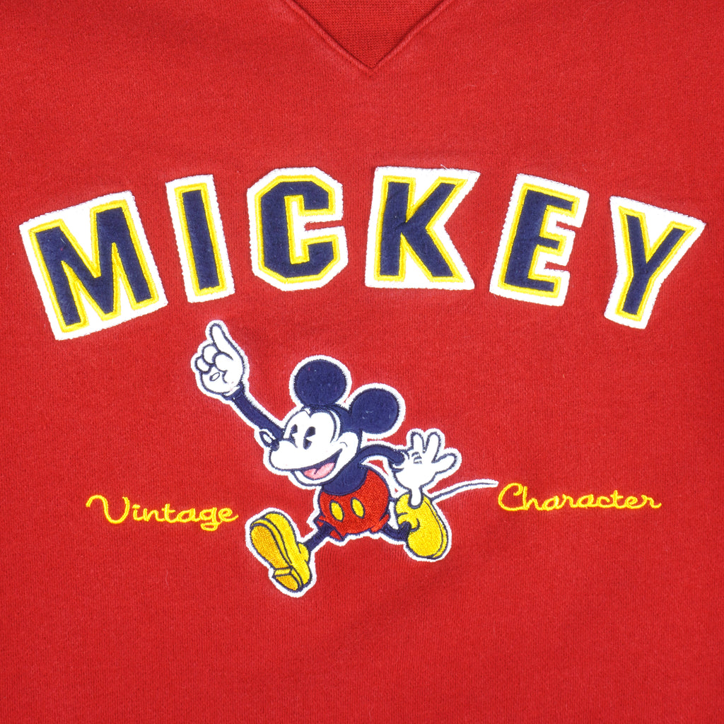 Disney - Mickey Mouse Vintage Character Embroidered Sweatshirt 1990s Medium Vintage Retro