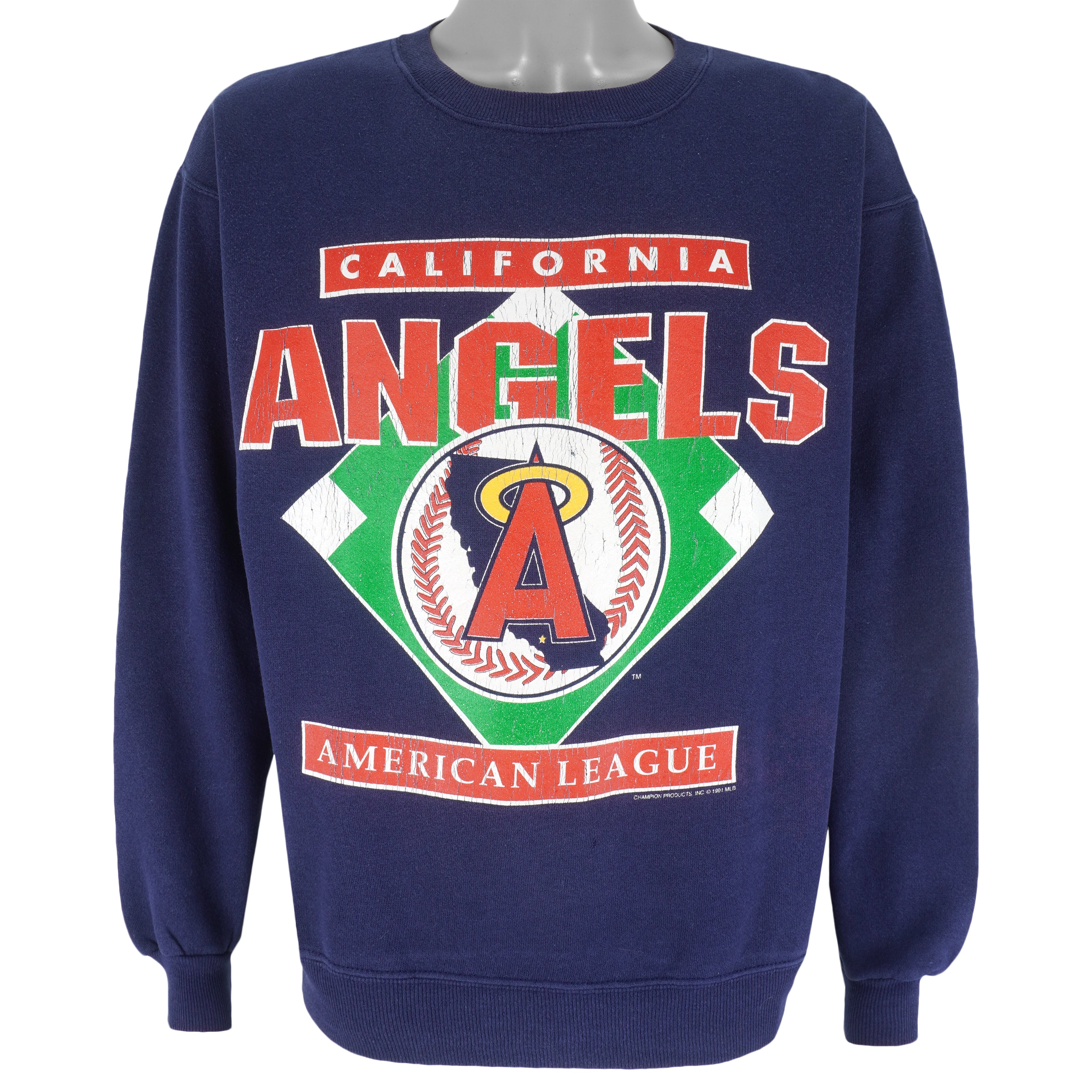 Vintage California Angels Sweatshirt Crewneck Size XL Made In Usa