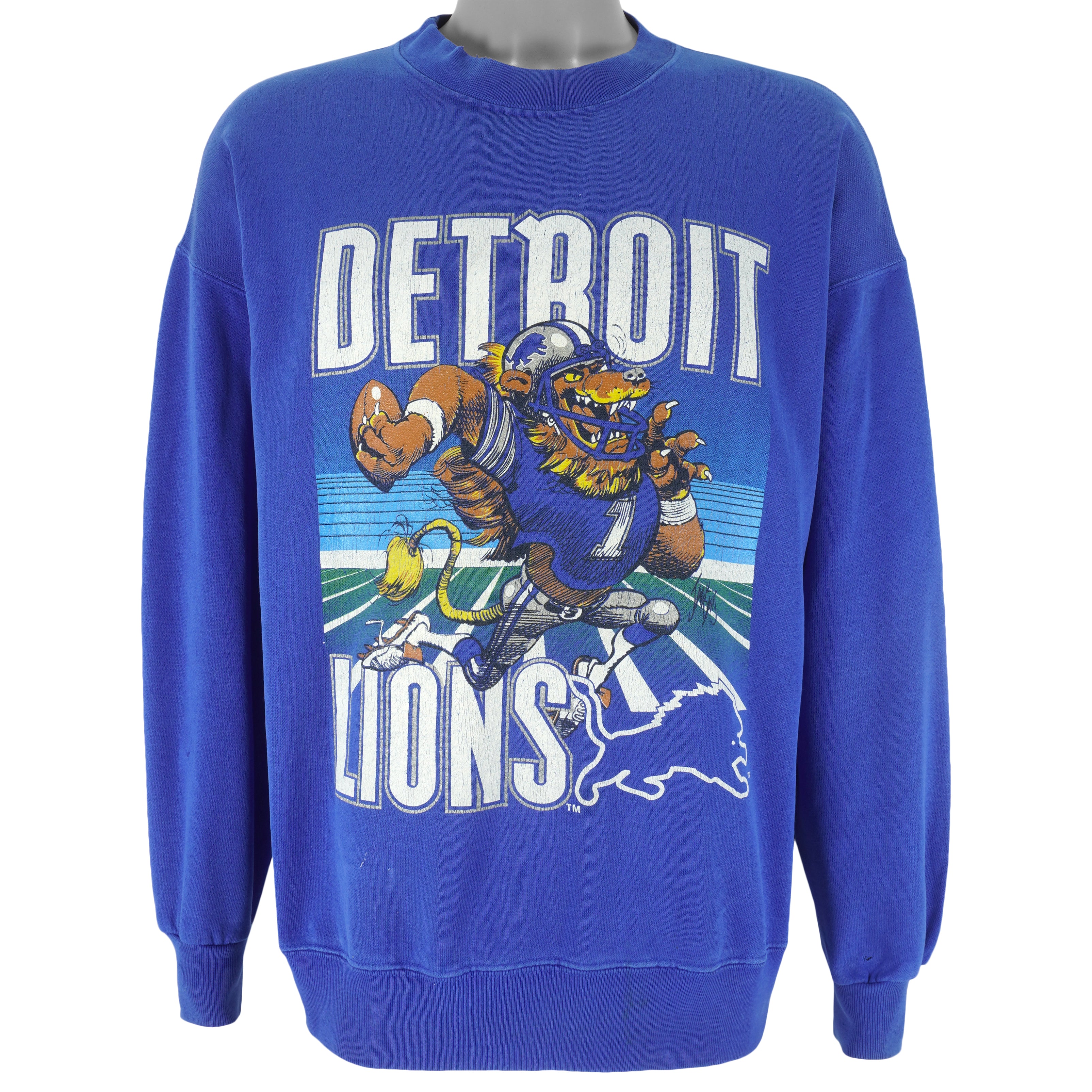 Vintage NFL (Nutmeg) - Detroit Lions Crew Neck Sweatshirt 1990s X
