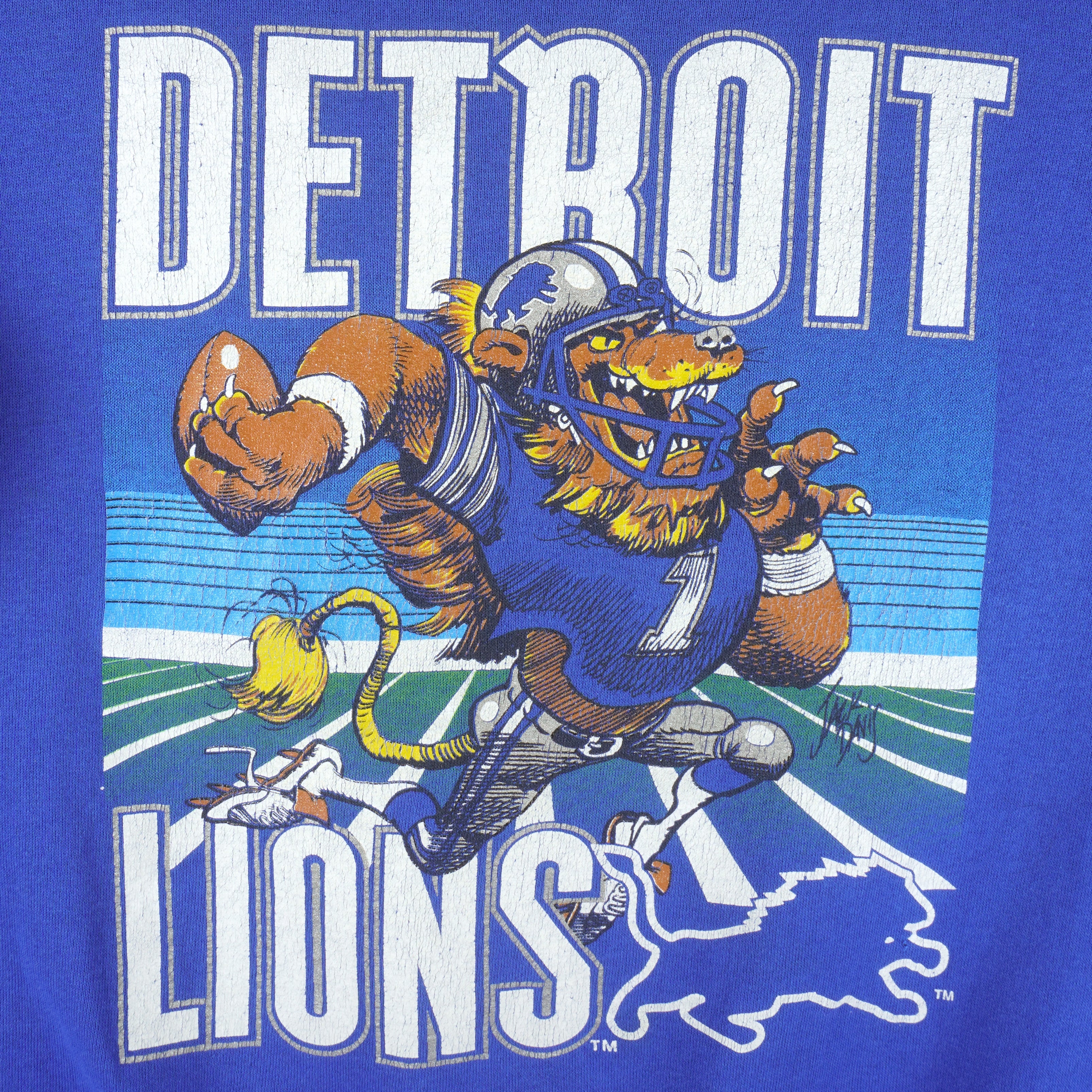 Vintage Detroit Lions Starter Crewneck Sweatshirt Embroidered NFL 90s Size  XL