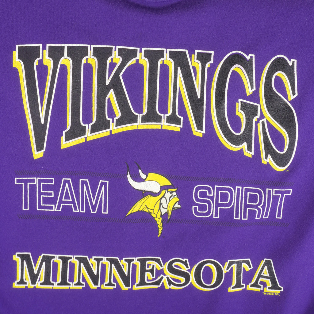 NFL (Cliff Angel) - Minnesota Vikings Team Spirit Sweatshirt 1992 Large Vintage Retro Football