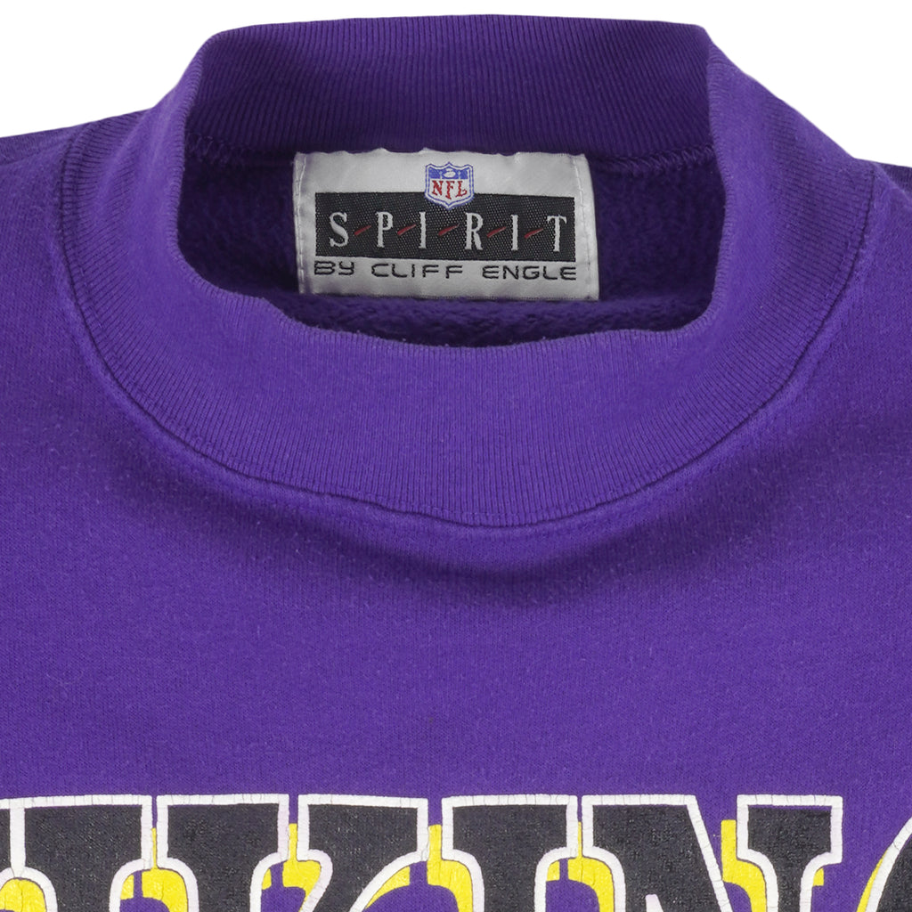 NFL (Cliff Angel) - Minnesota Vikings Team Spirit Sweatshirt 1992 Large Vintage Retro Football