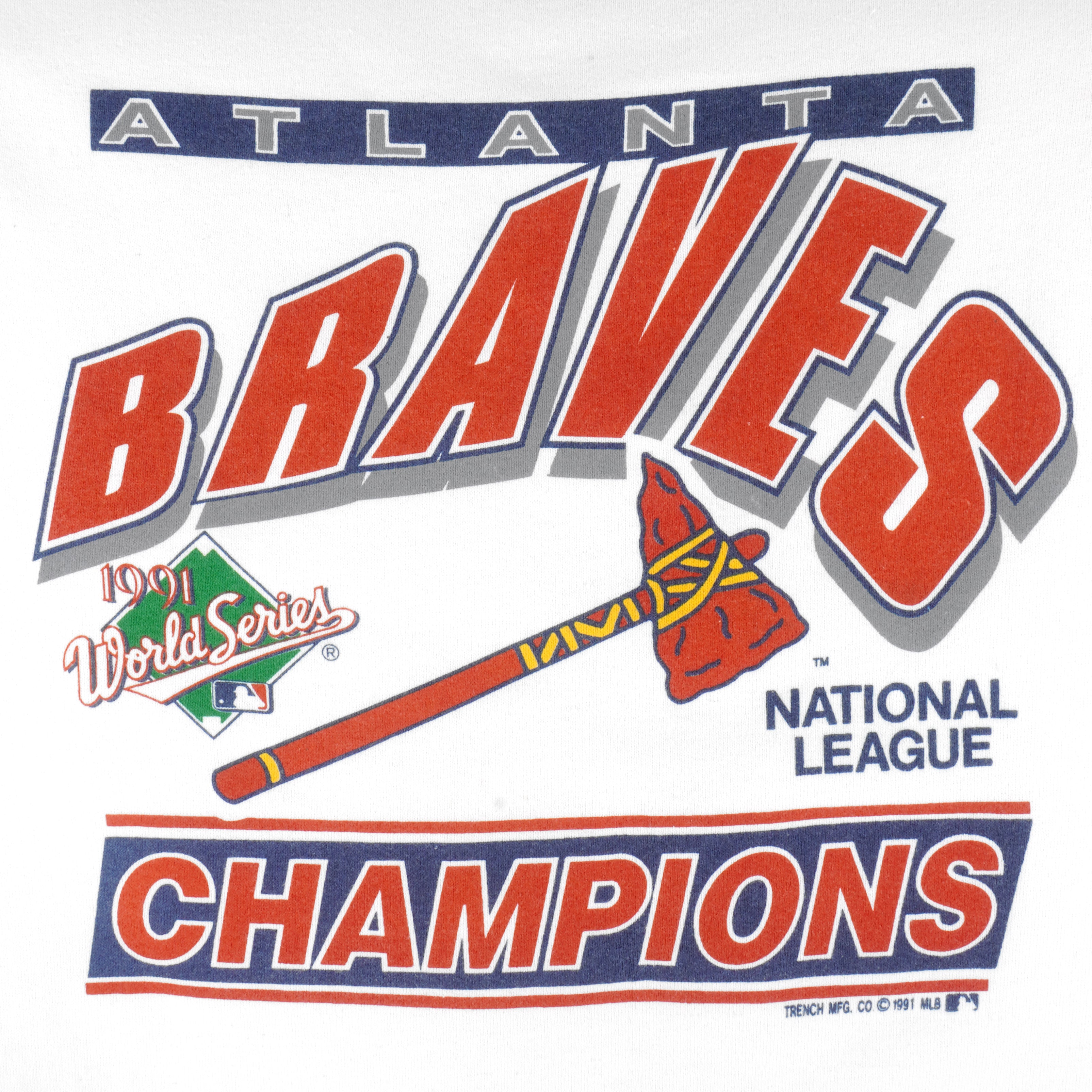 Tultex 1991 Atlanta Braves National League Champs World Series Sweatshirt  Large