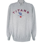 NFL - Tennessee Titans Embroidered V-Neck Sweatshirt 1990s Large Vintage Retro Football