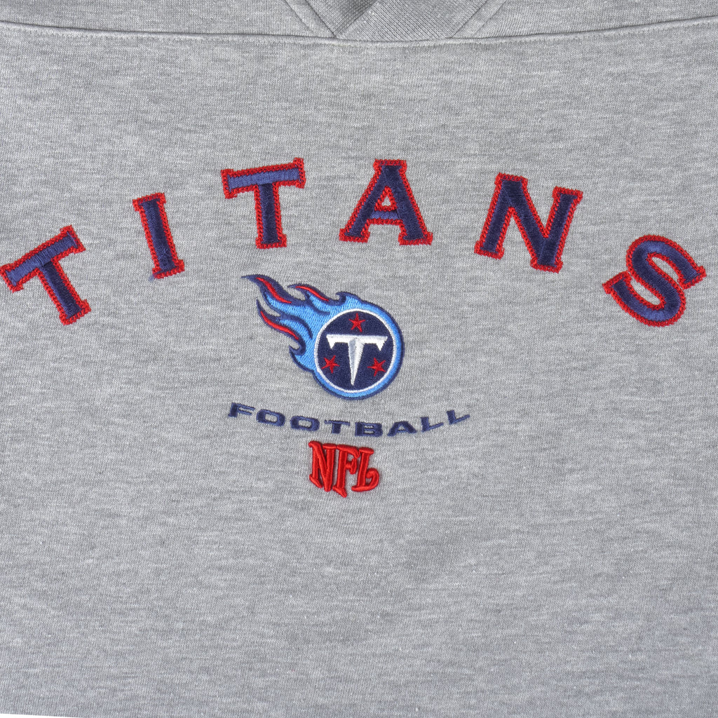 NFL - Tennessee Titans Embroidered V-Neck Sweatshirt 1990s Large Vintage Retro Football