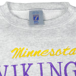 NFL (Logo 7) - Minnesota Vikings Embroidered Sweatshirt 1990s Large Vintage Retro Football 