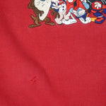 Looney Tunes - Red Tune Squad Embroidered Crew Neck Sweatshirt 1990s Large Vintage Retro