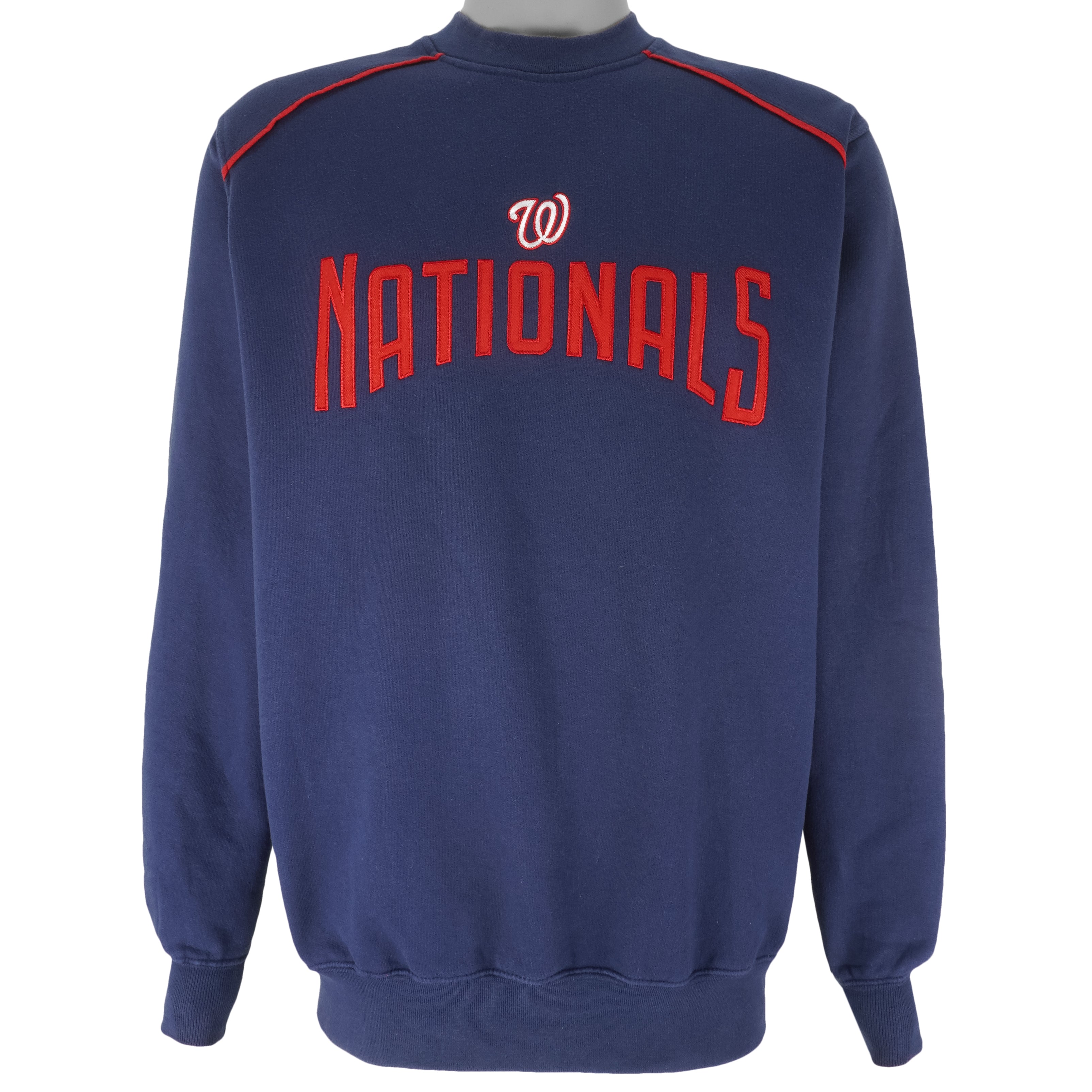 CustomCat Washington Nationals Retro 90's MLB Crewneck Sweatshirt Red / 5XL
