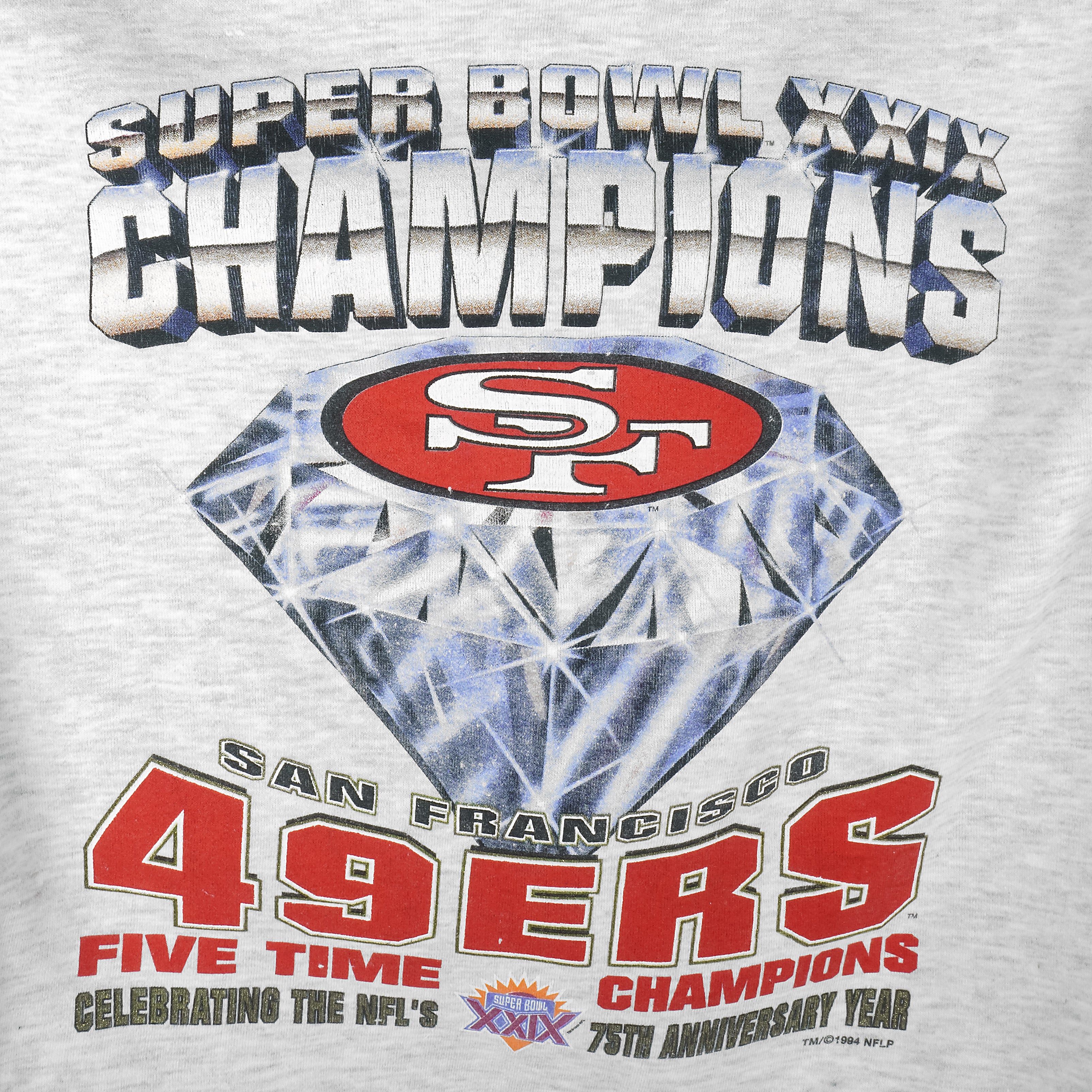 Vintage 90s San Francisco 49ers 5 Time Super Bowl Champions Crewneck Long  Sleeve