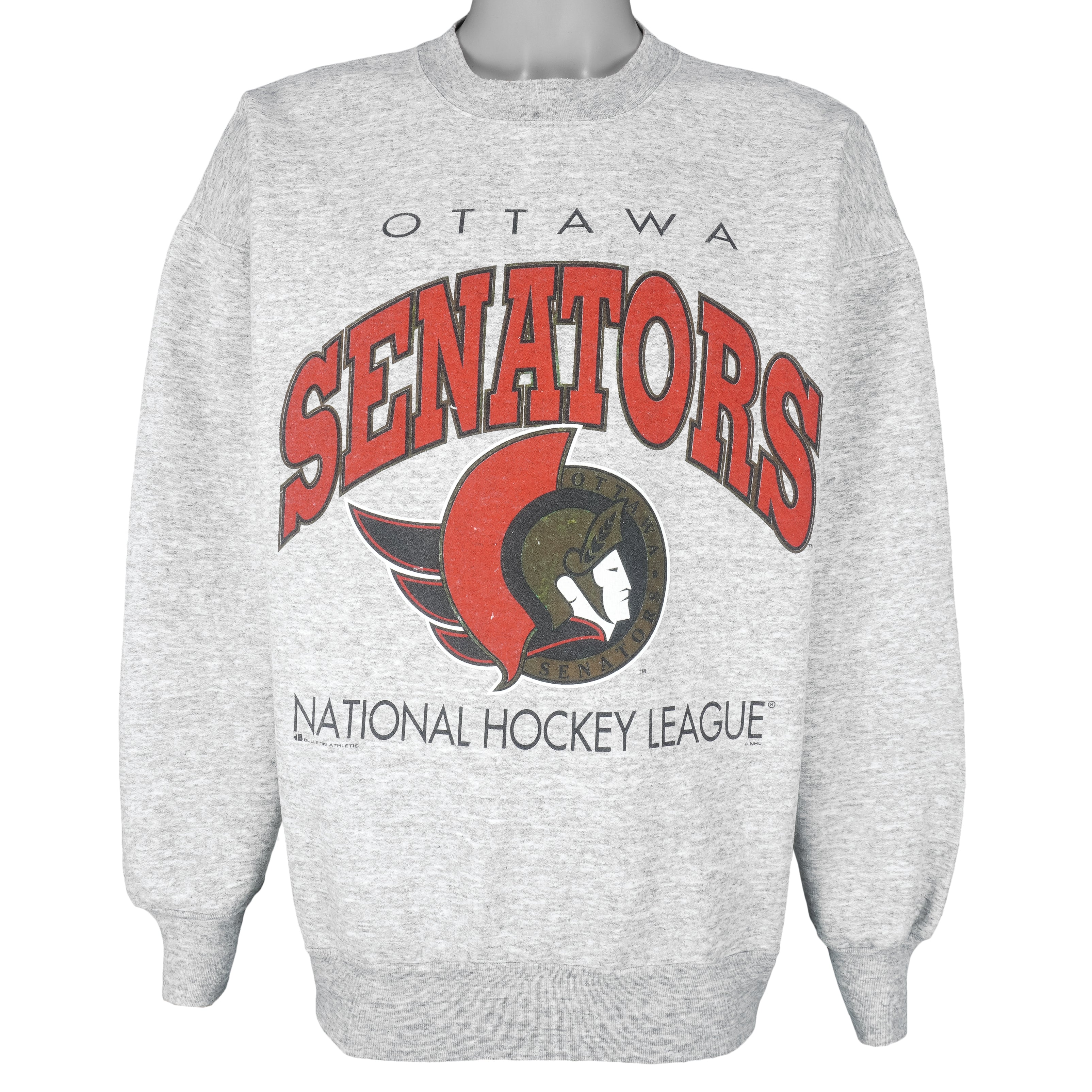 Ottawa Senators Ravens Two Tone 90s NHL Crewneck Grey