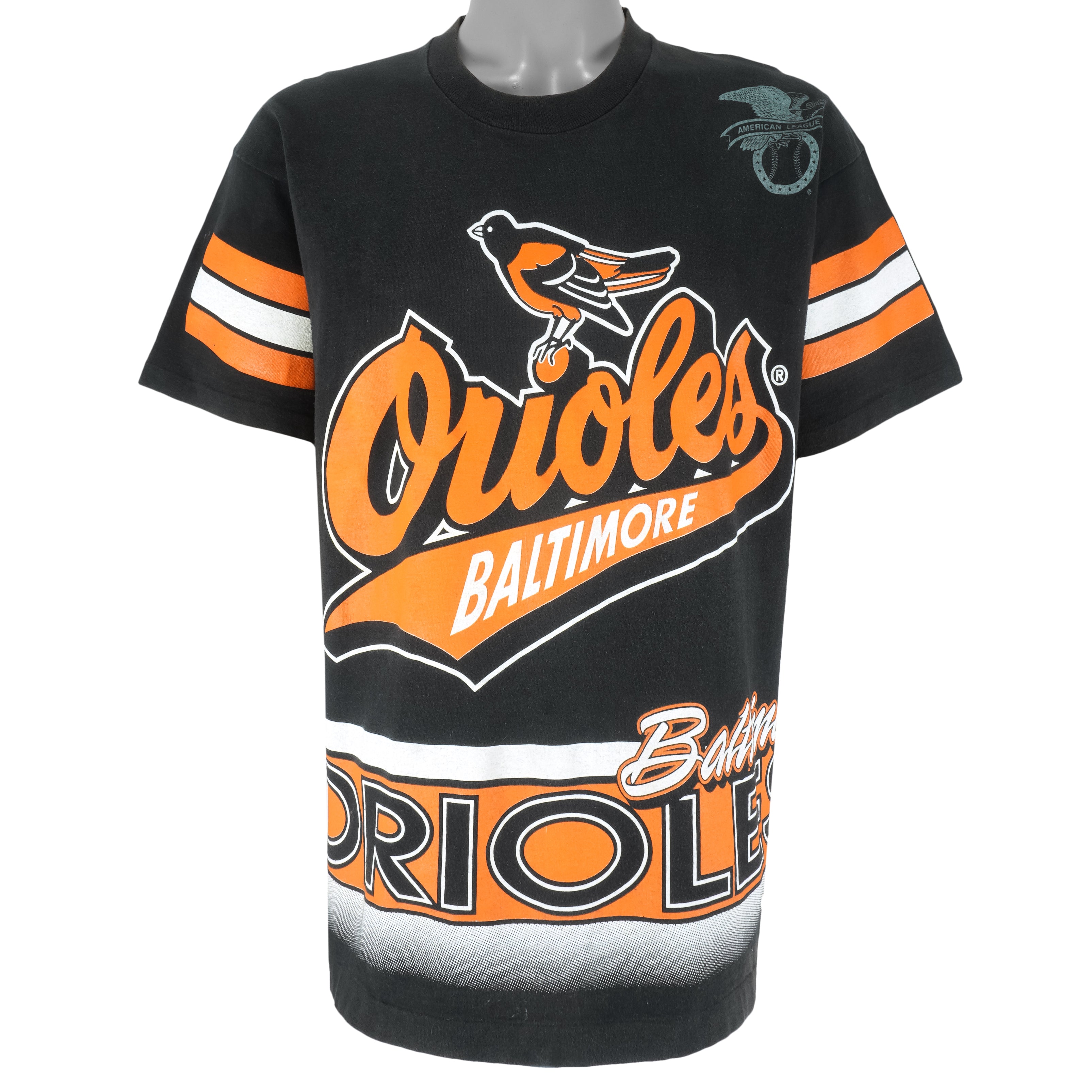 Vintage MLB (Salem) - Baltimore Orioles All Over Print Single Stitch T-Shirt 1994 Large