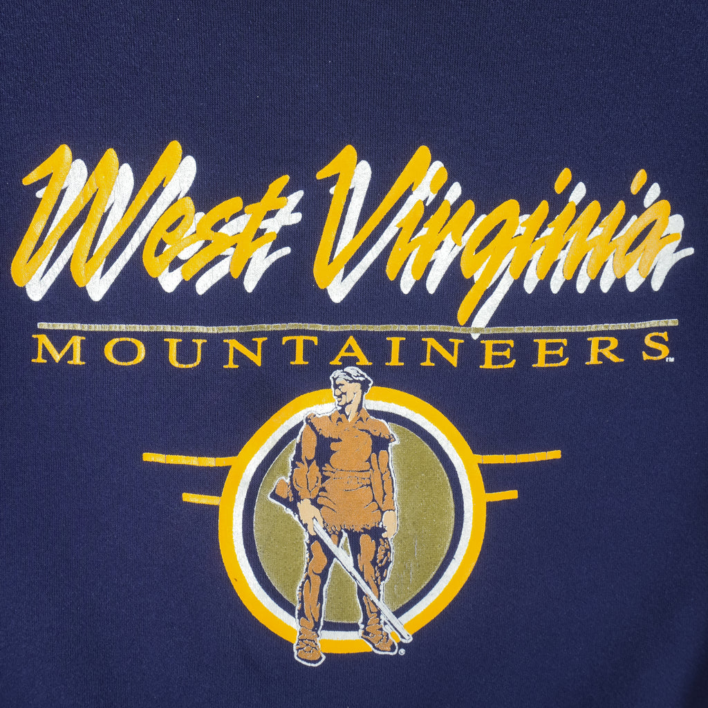 NCAA (TNT) - West Virginia Mountaineers Crew Neck Sweatshirt 1990s Large Vintage Retro Football College