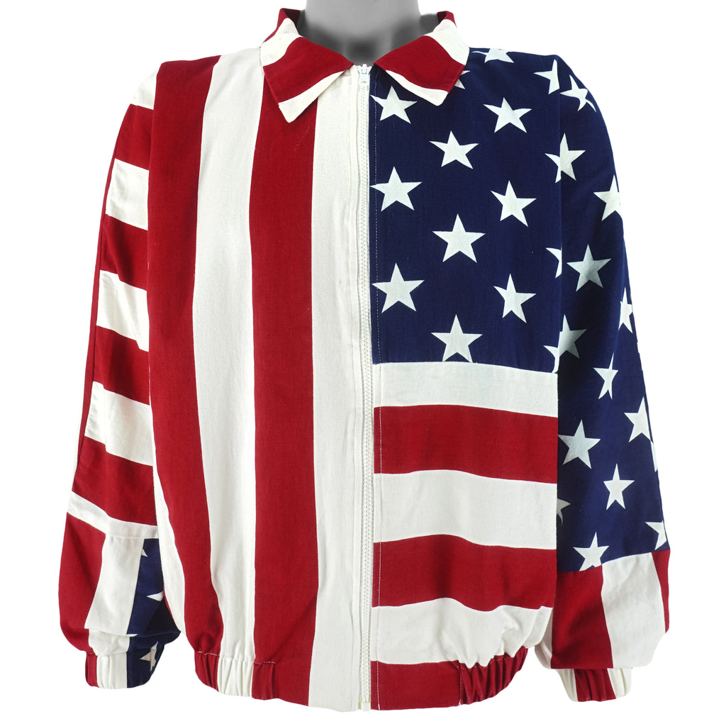 Vintage (American Clothing) - USA Flag Jacket 1990s Large Vintage Retro