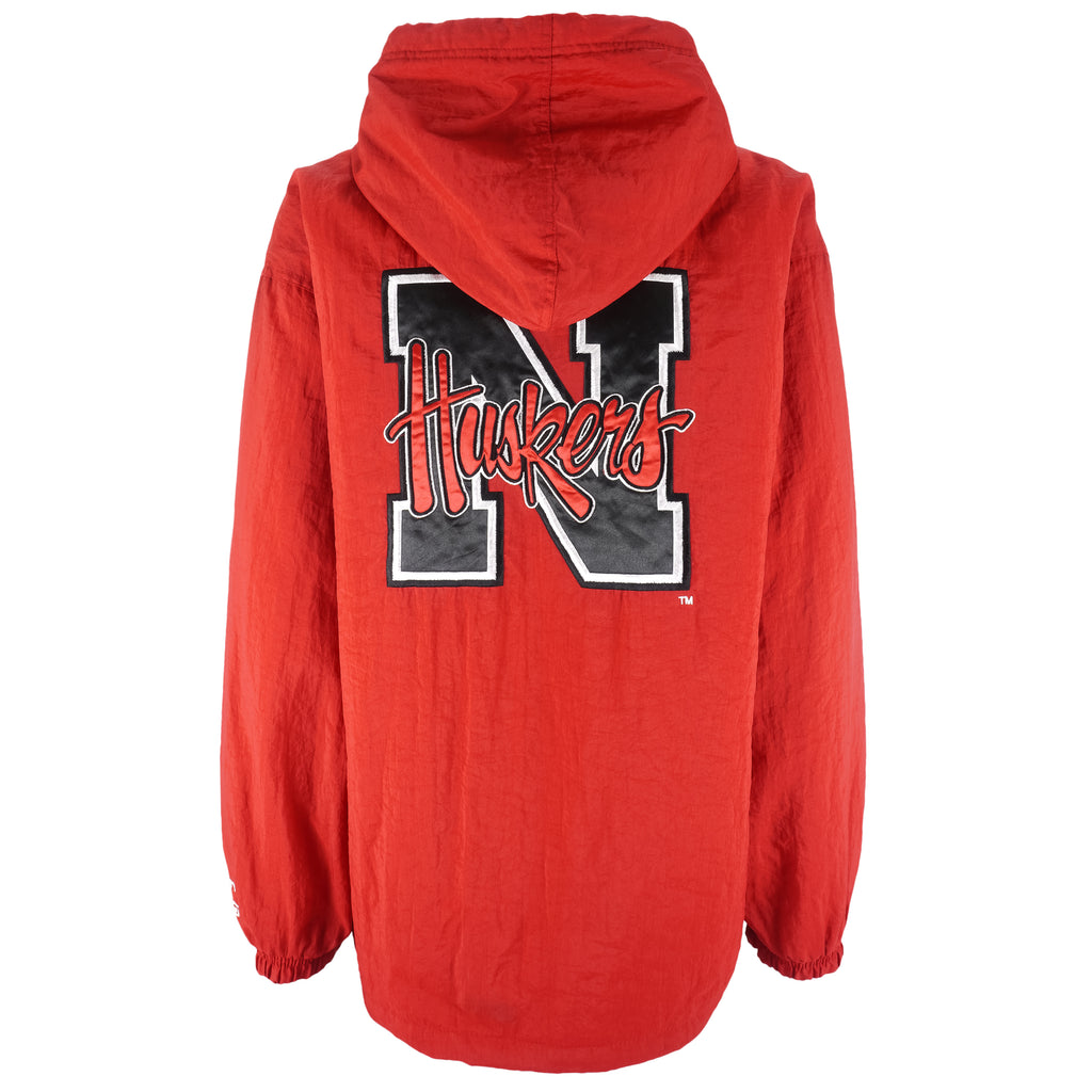 Starter - Red Nebraska Huskers Zip-Up Jacket 1990s X-Large Vintage Retro Football College