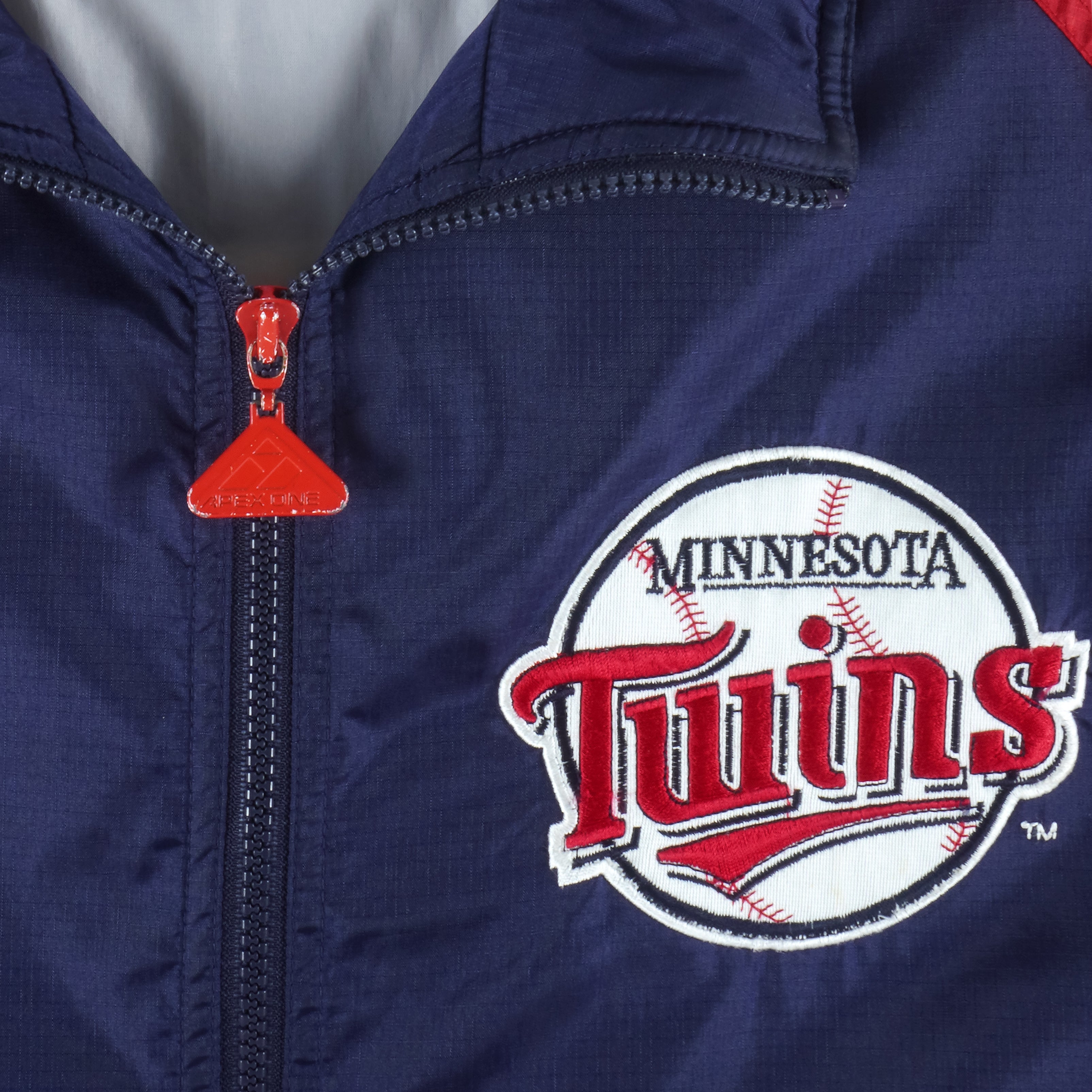 MLB Minnesota Twins Jacket Zip Up Large Stitches Light Blue