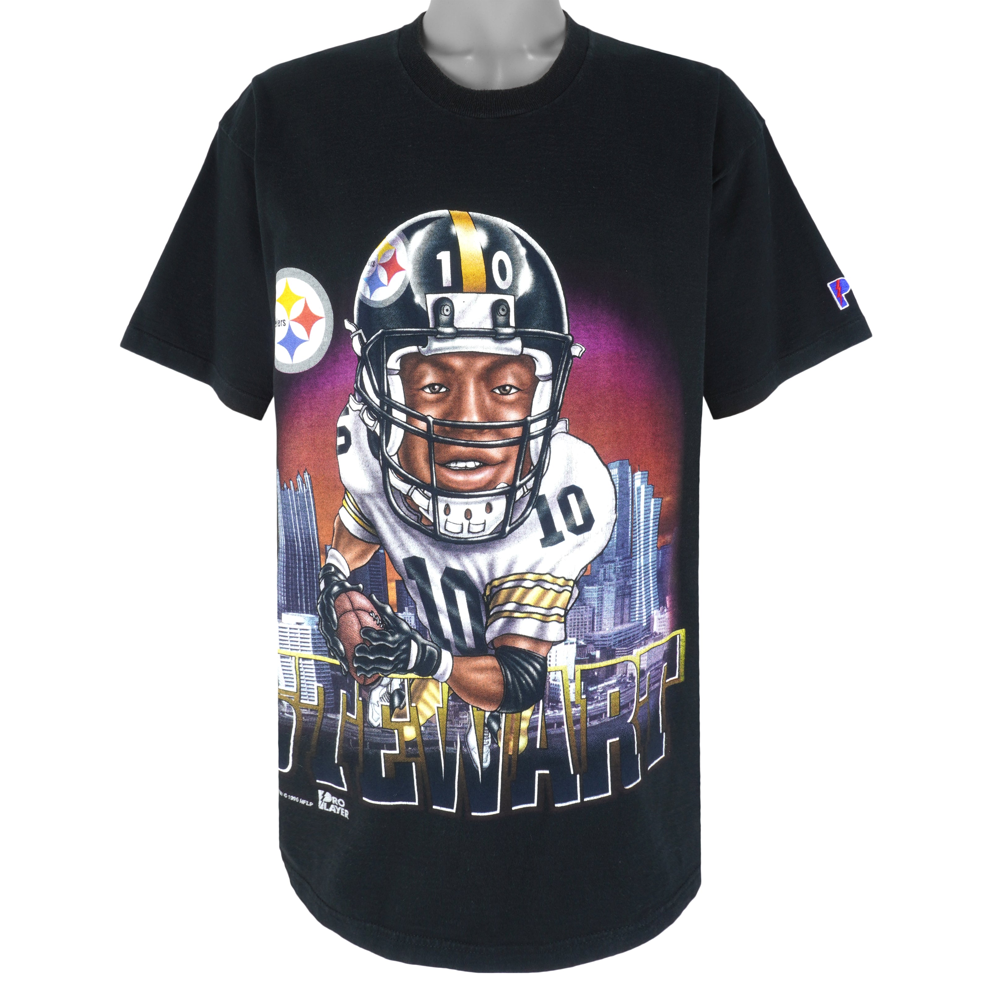 Vintage NFL Pro Player Pittsburgh Steelers Kordell Stewart Caricature T Shirt 1996 X Large Vintage Club Clothing