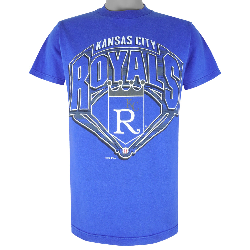 MLB (Logo 7) - Kansas City Royals Single Stitch T-Shirt 1998 Medium Vintage Retro Baseball