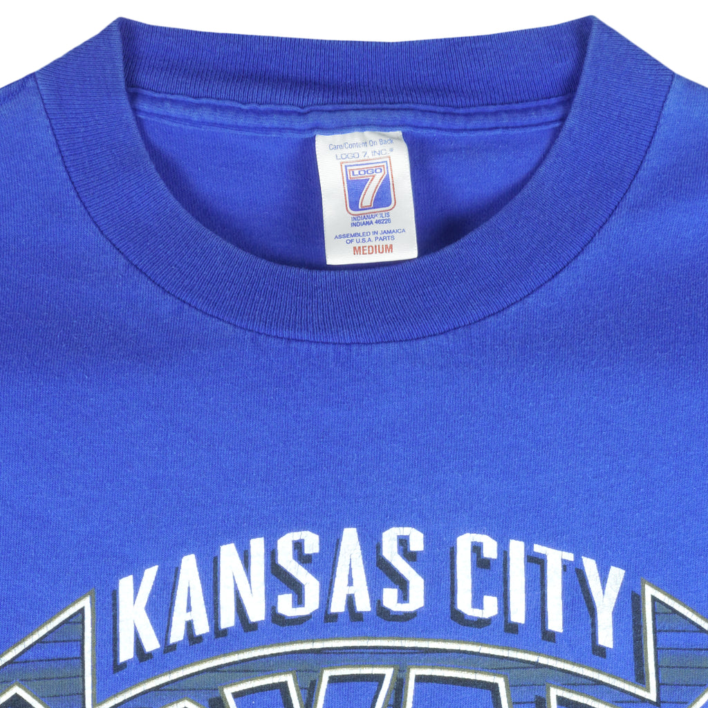 MLB (Logo 7) - Kansas City Royals Single Stitch T-Shirt 1998 Medium Vintage Retro Baseball