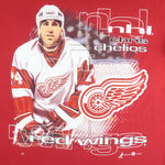 NHL (Joy Athletic) - Detroit Red Wings Chris Chelios Player T-Shirt 1990s Large Vintage Retro Hockey