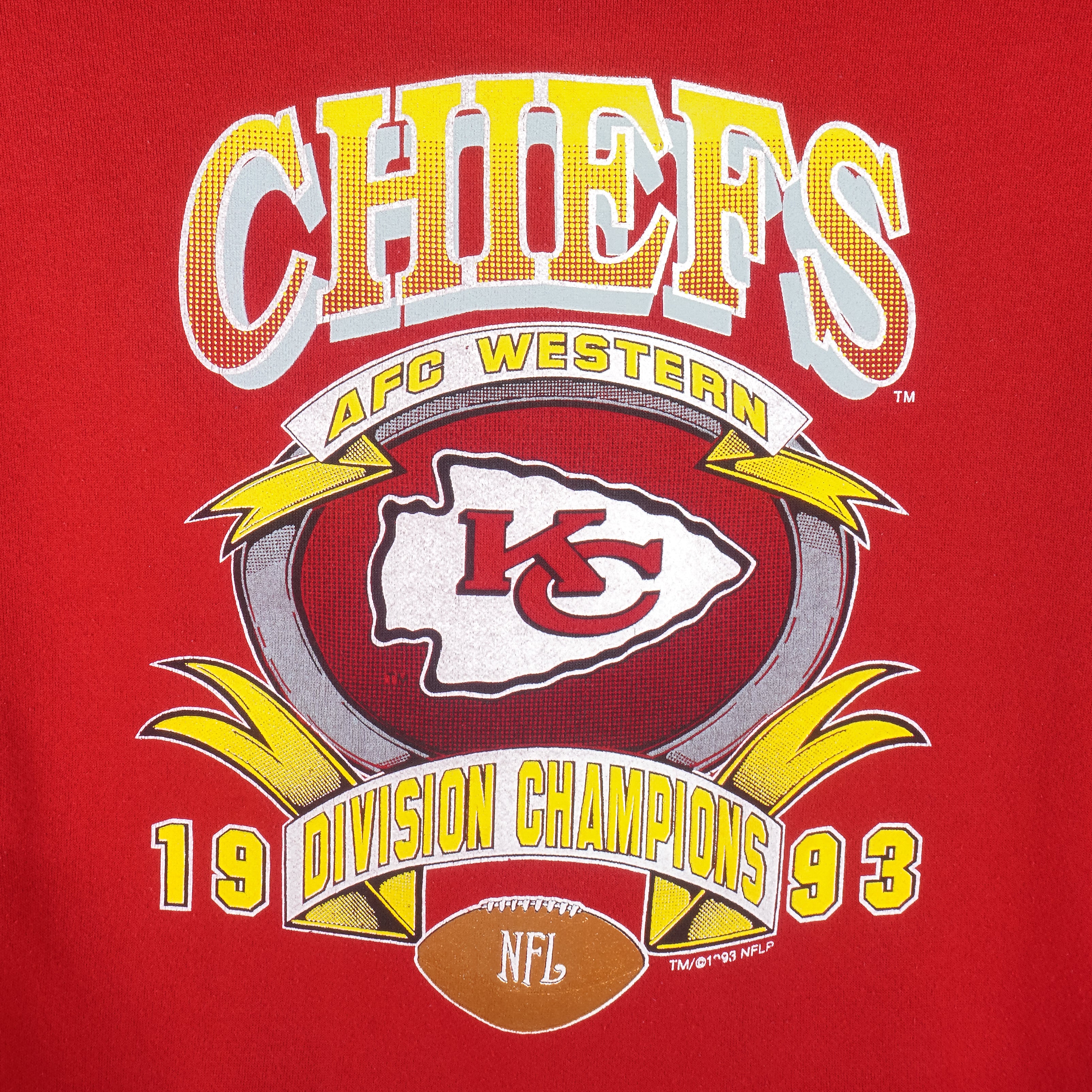 Vintage 1993 Kansas City Chiefs AFC West Champs TSHIRT - XL