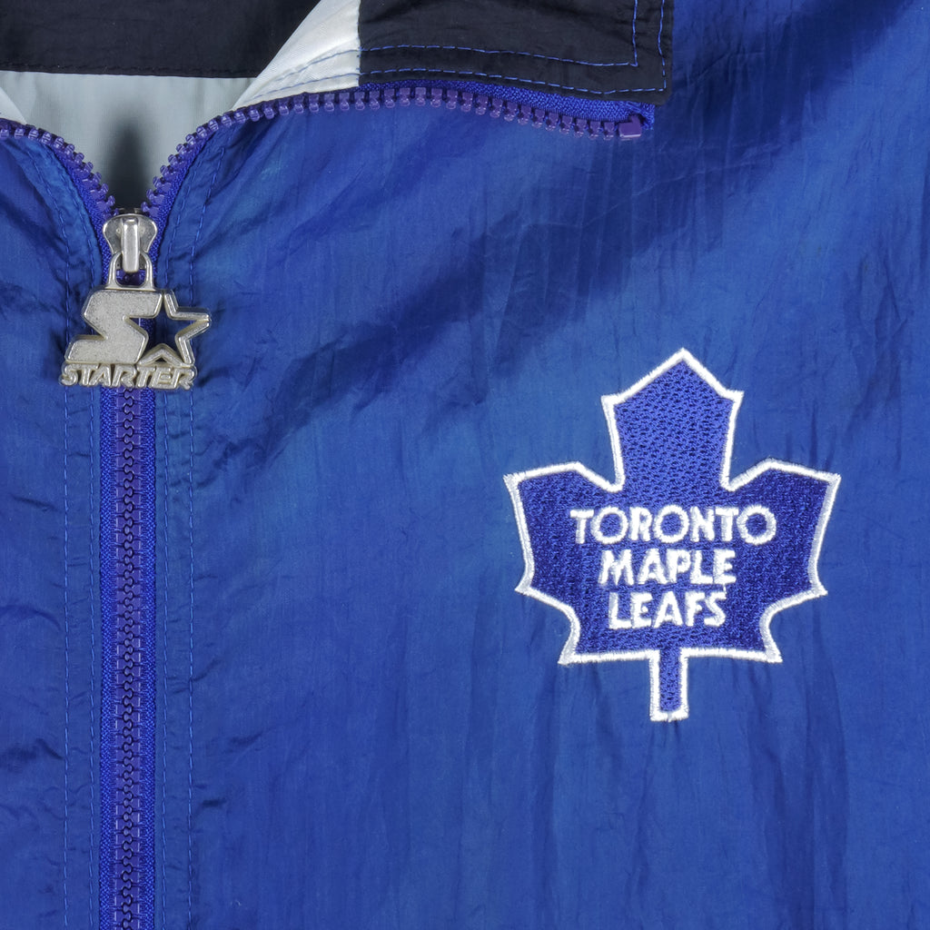 Starter - Toronto Maple Leafs Windbreaker 1990s X-Large Vintage Retro Hockey