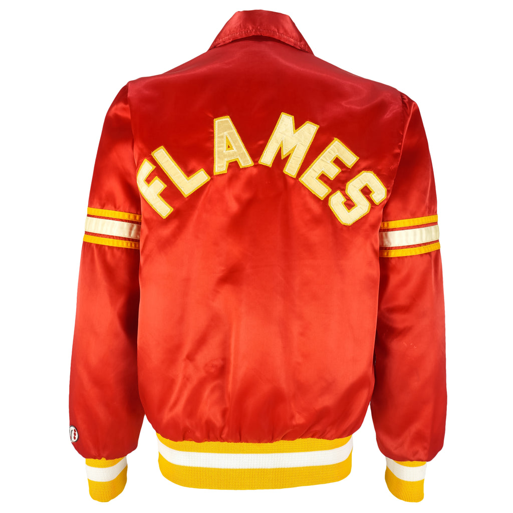 NHL (Shain Of Canada) - Calgary Flames Satin Jacket 1980s Medium Vintage Retro Hockey