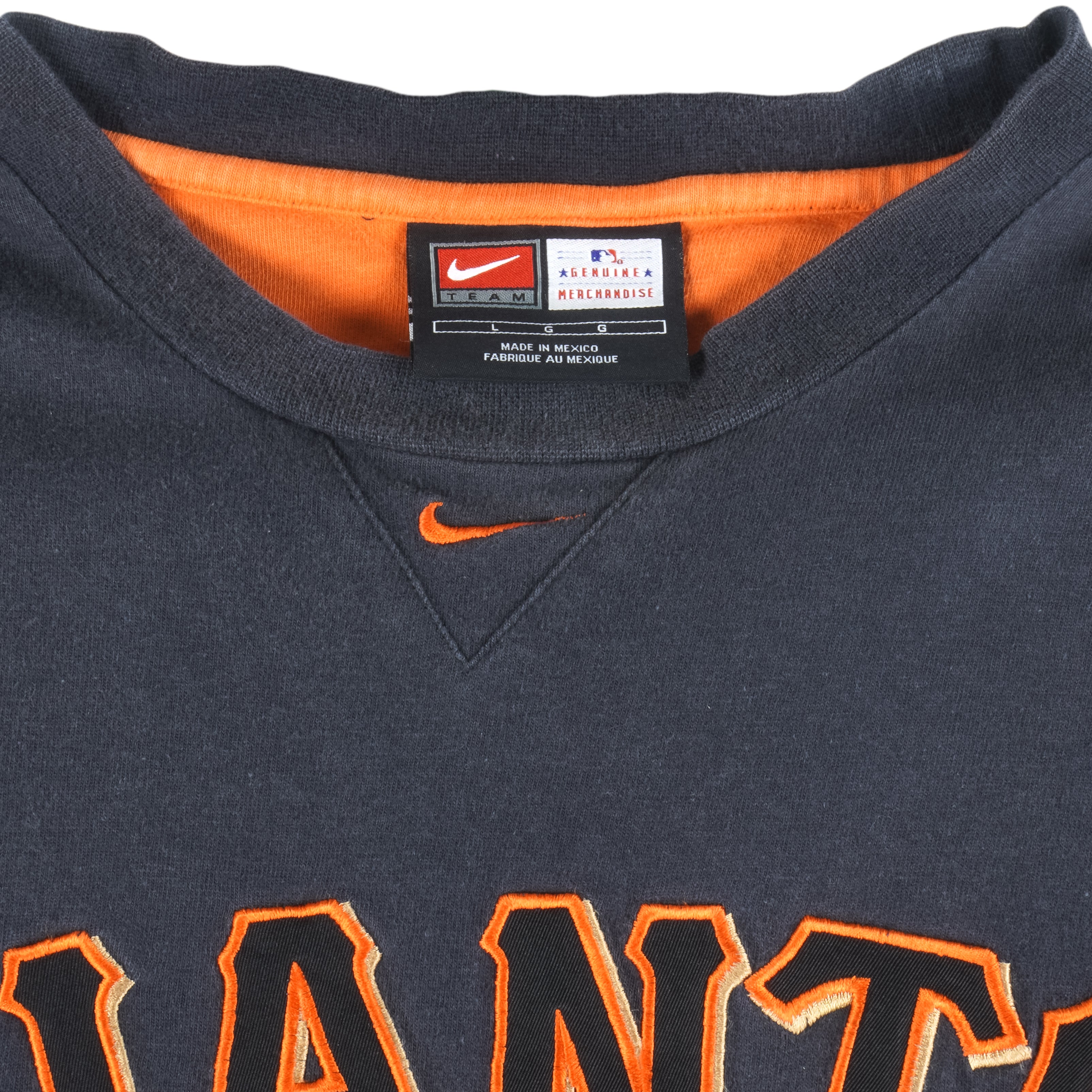 Vintage Team Nike San Francisco Giants Jersey Size Large Pullover V Neck