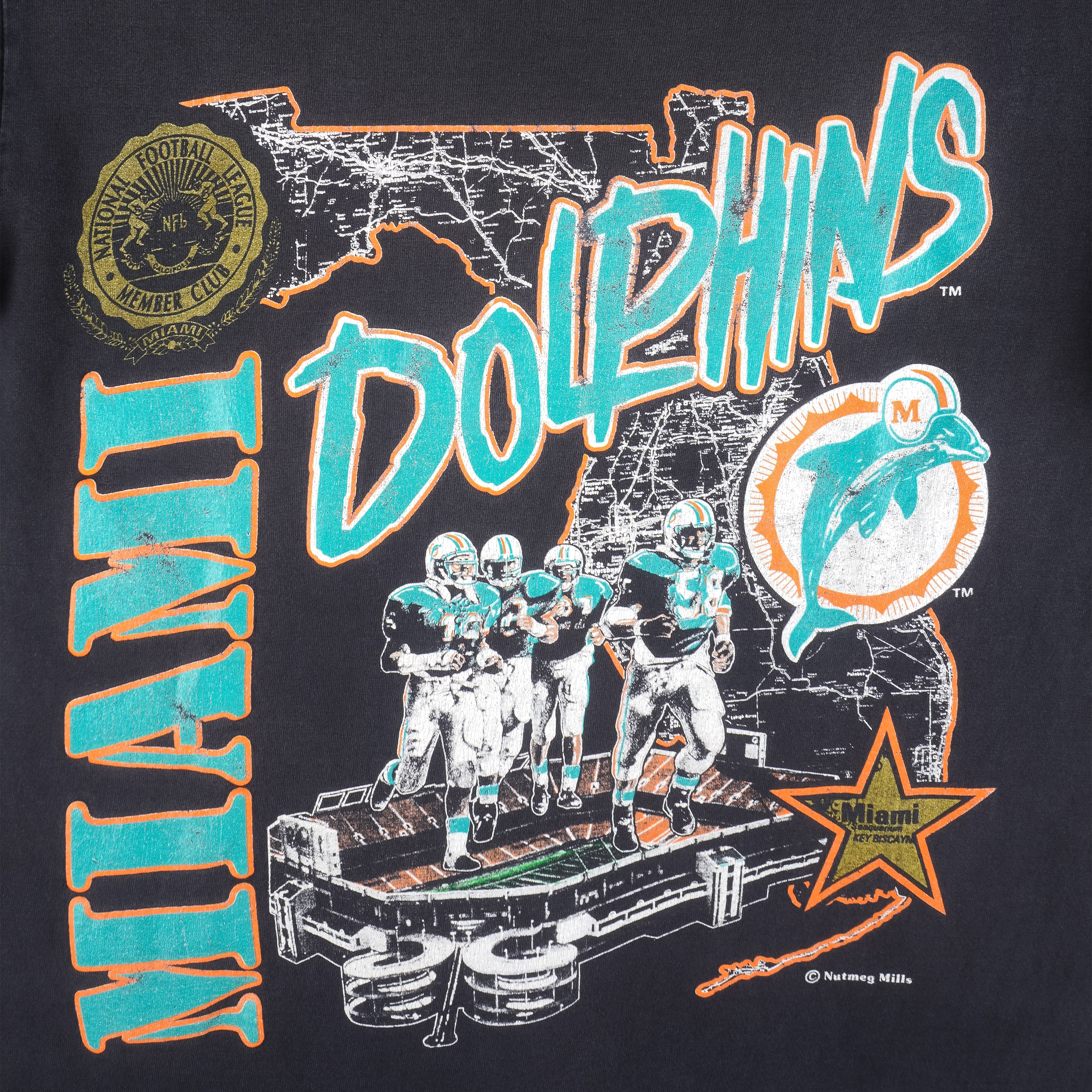 1994 Miami Dolphins Vintage Nutmeg Vintage Football T-Shirt