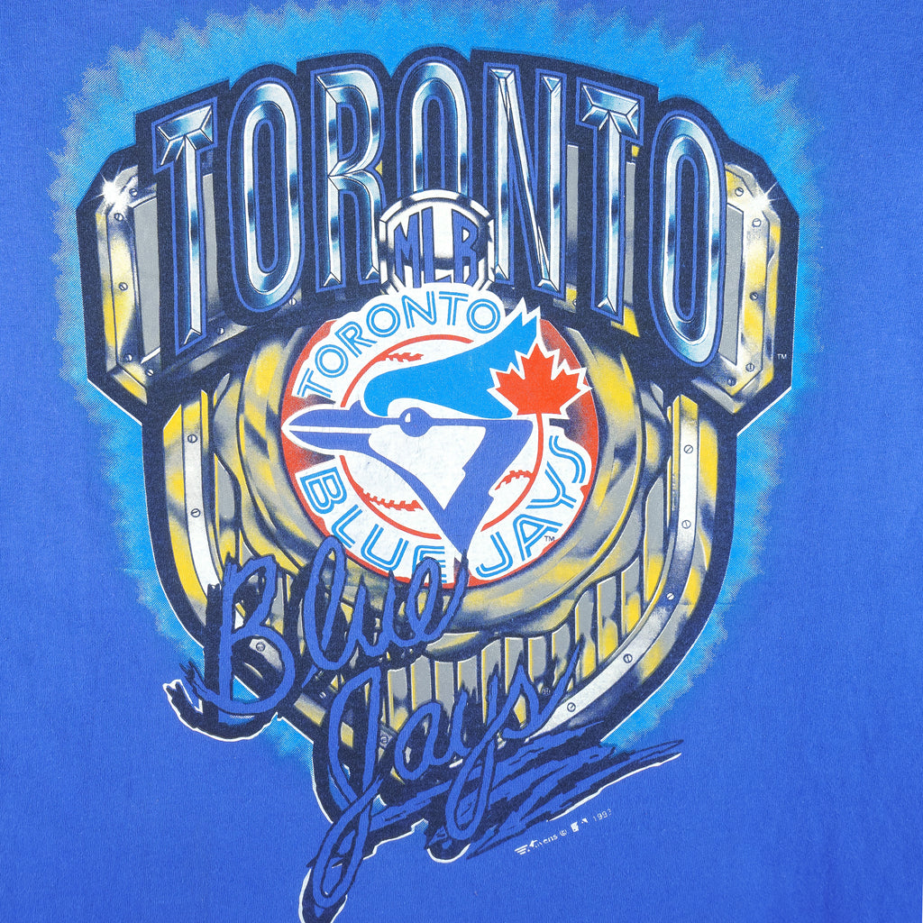 MLB (Ravens Athletic) - Toronto Blue Jays Single Stitch T-Shirt 1993 Medium Vintage Retro Baseball