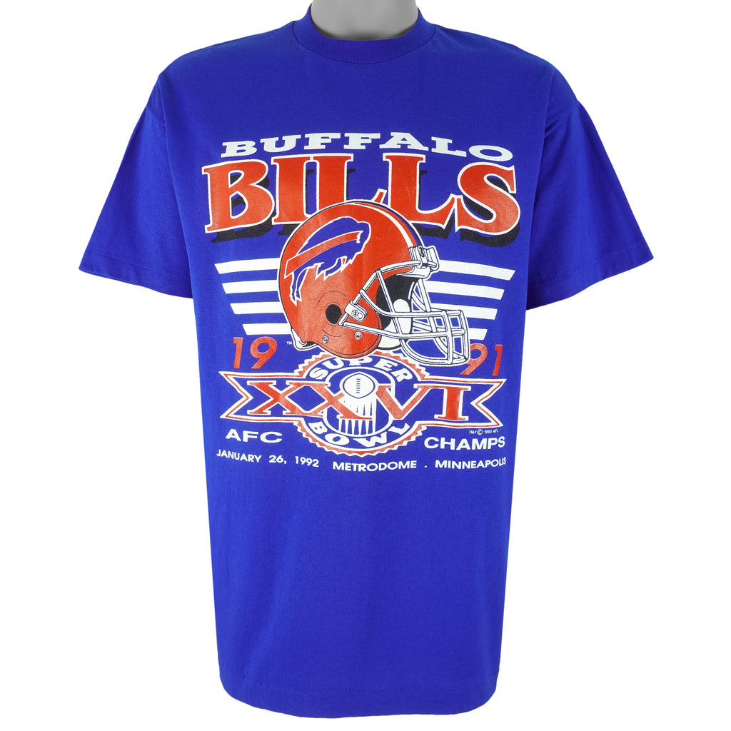 NFL (Trench) - Buffalo Bills Big Spell-Out T-Shirt 1992 X-Large Vintage Retro Football