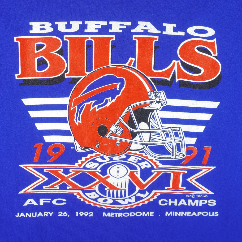 NFL (Trench) - Buffalo Bills Big Spell-Out T-Shirt 1992 X-Large Vintage Retro Football