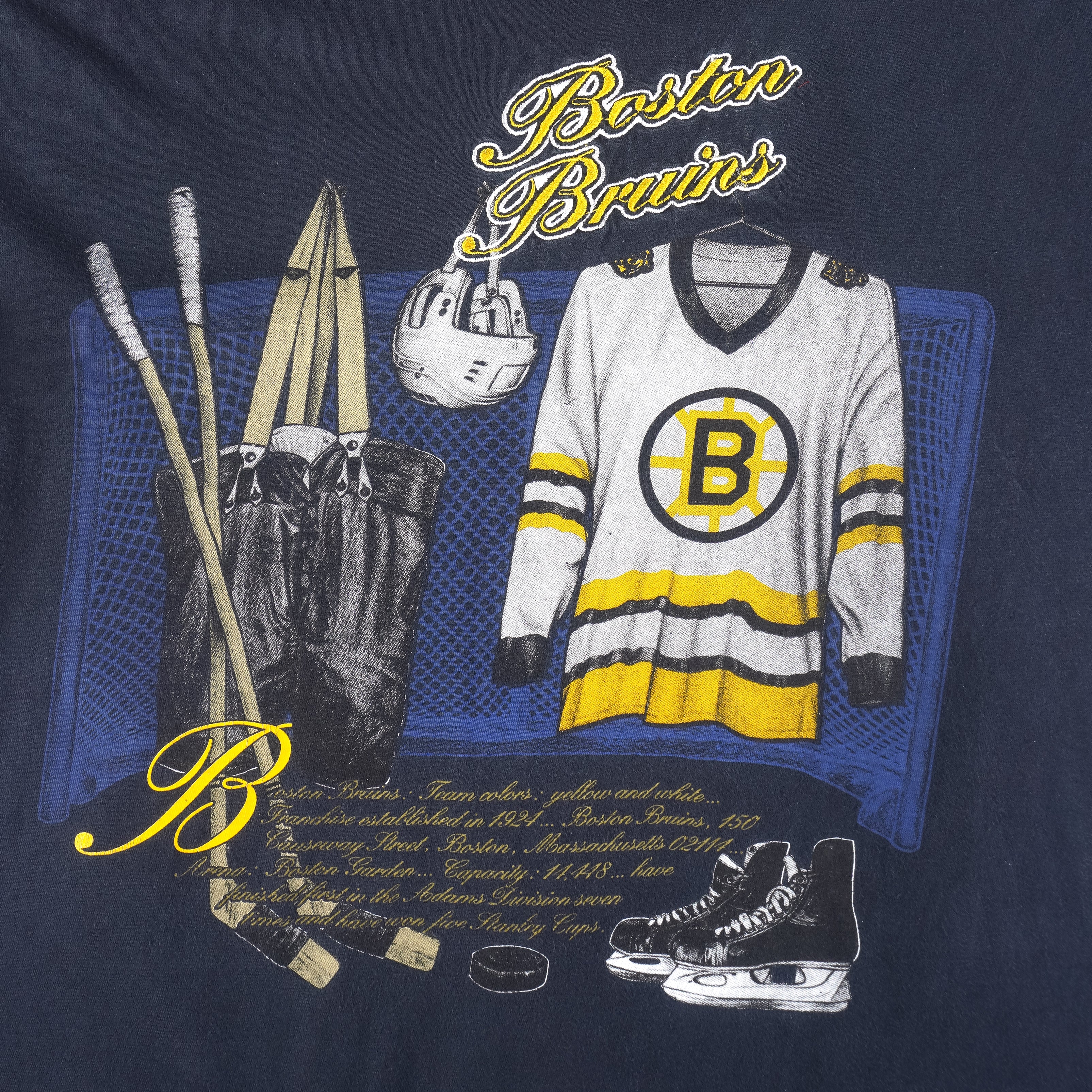 Vintage 1990's CCM BOSTON BRUINS (MED) Hockey Jersey w Stitched EMBLEM  White