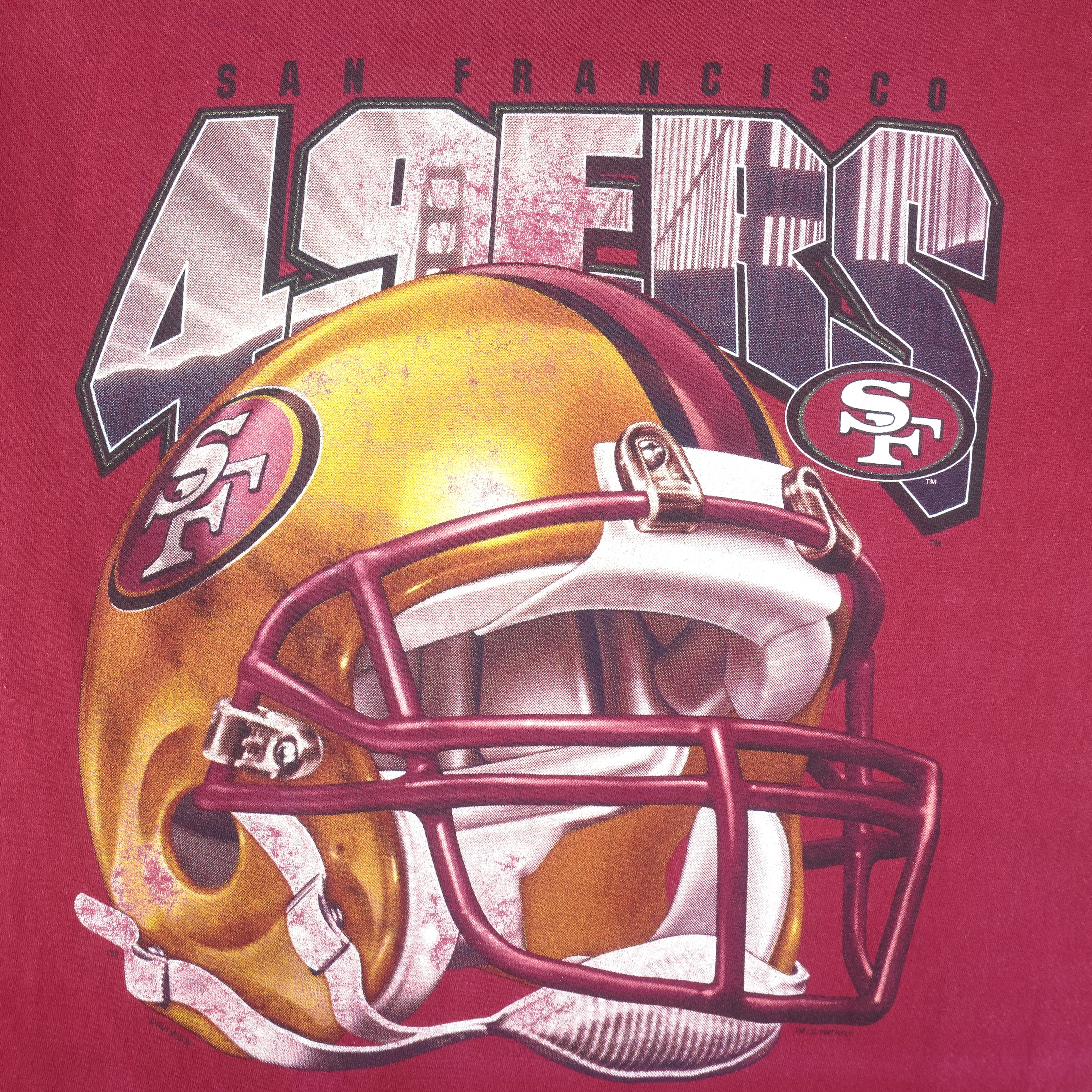 Vintage NFL (Lee) - San Francisco 49ers Helmet T-Shirt 1990s Large