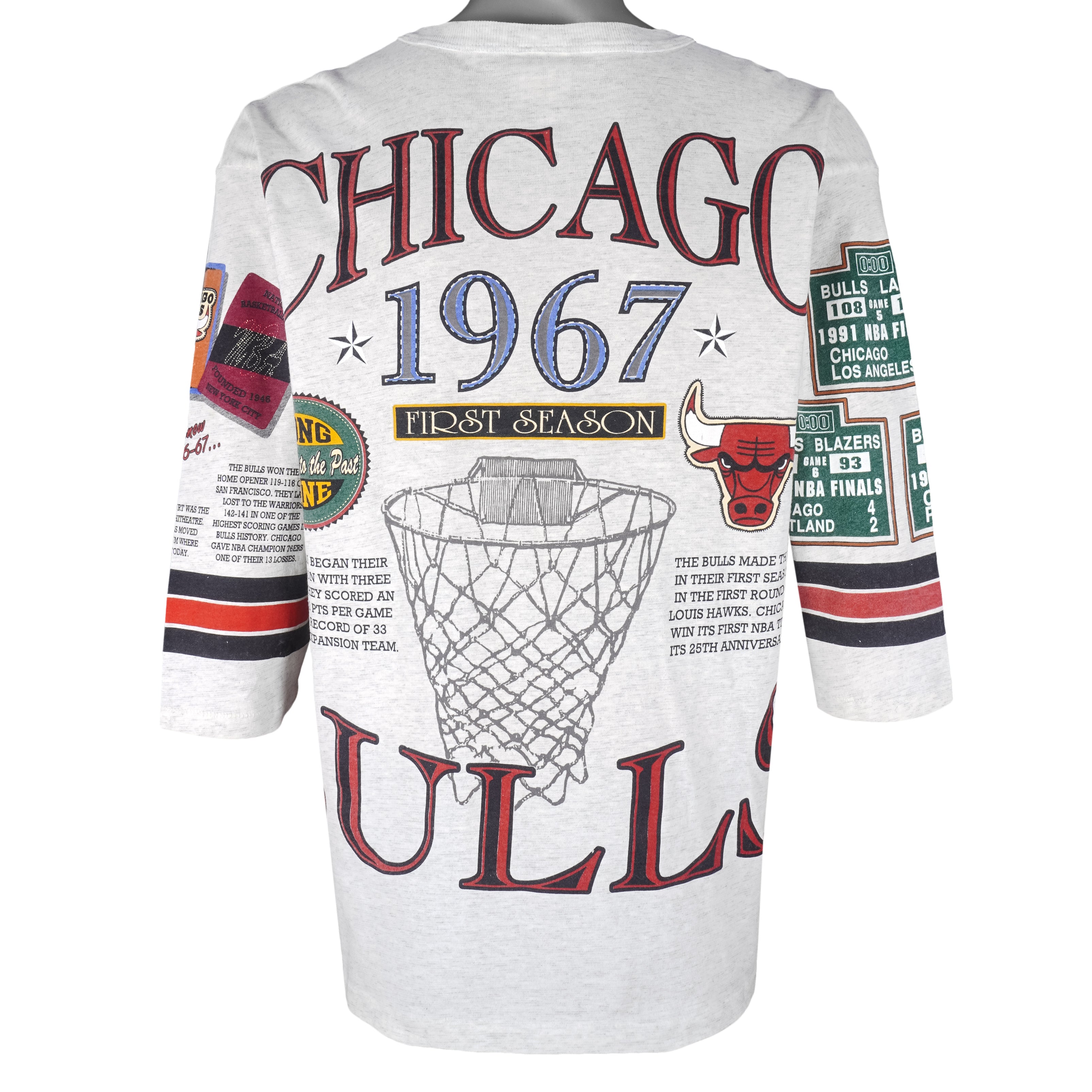 Chicago Bulls Back to Back World Champs NBA 1990s vintage Big Head