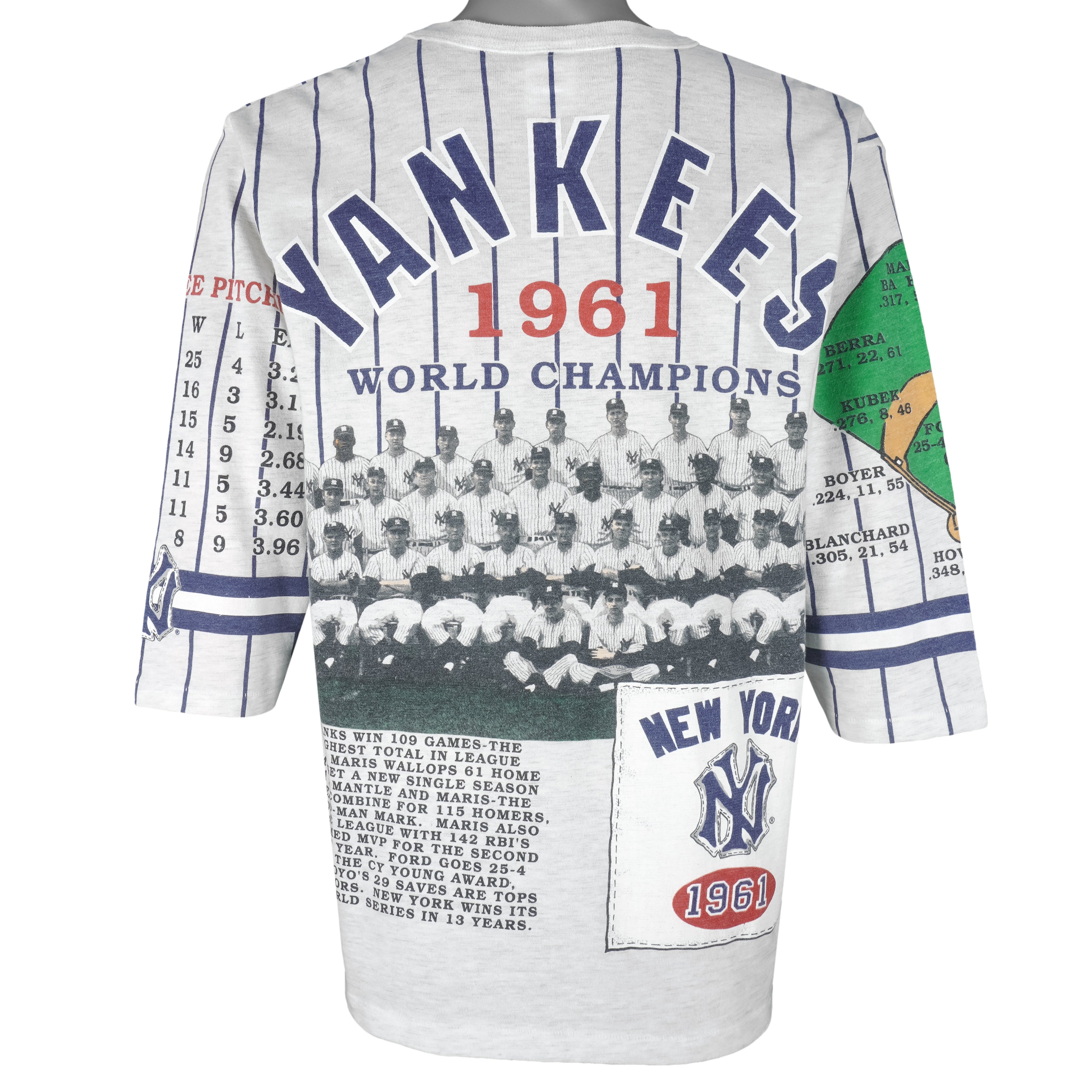 Vintage 1990s New York Yankees MLB Jersey Style T-shirt / Made -   Denmark