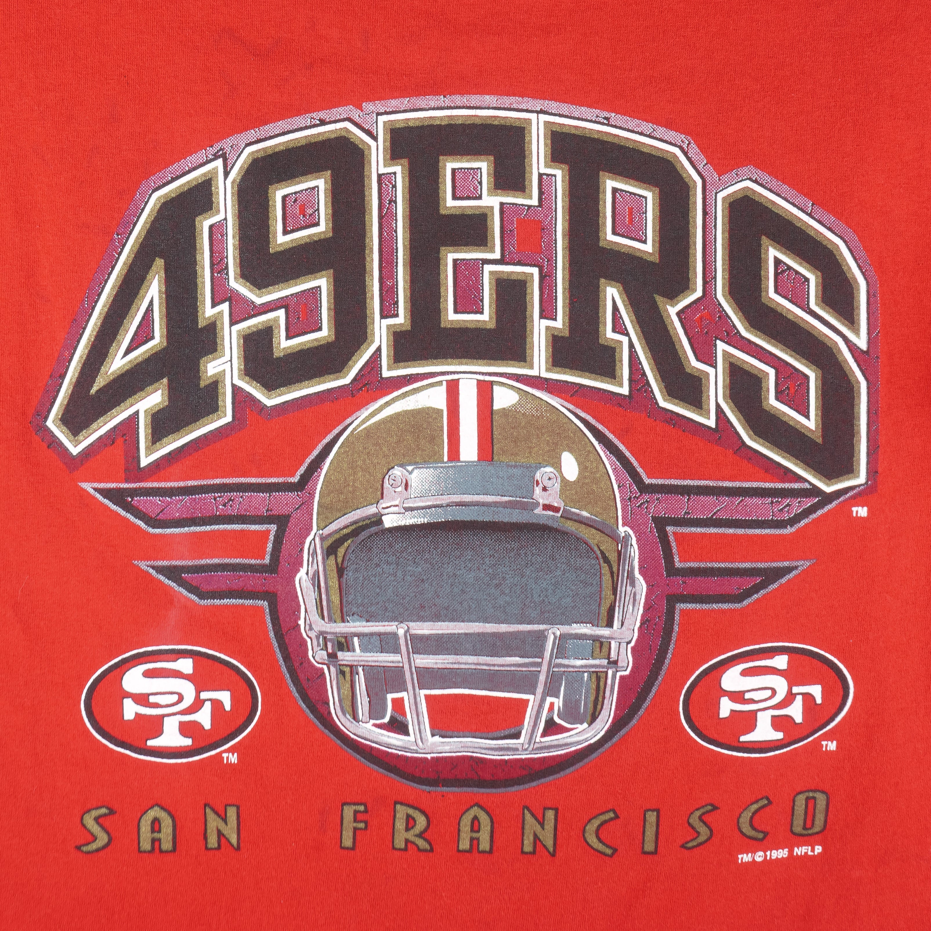 San Francisco 49ers Vintage Logo 7 Shirt - Large - Single Stitch Sleeve