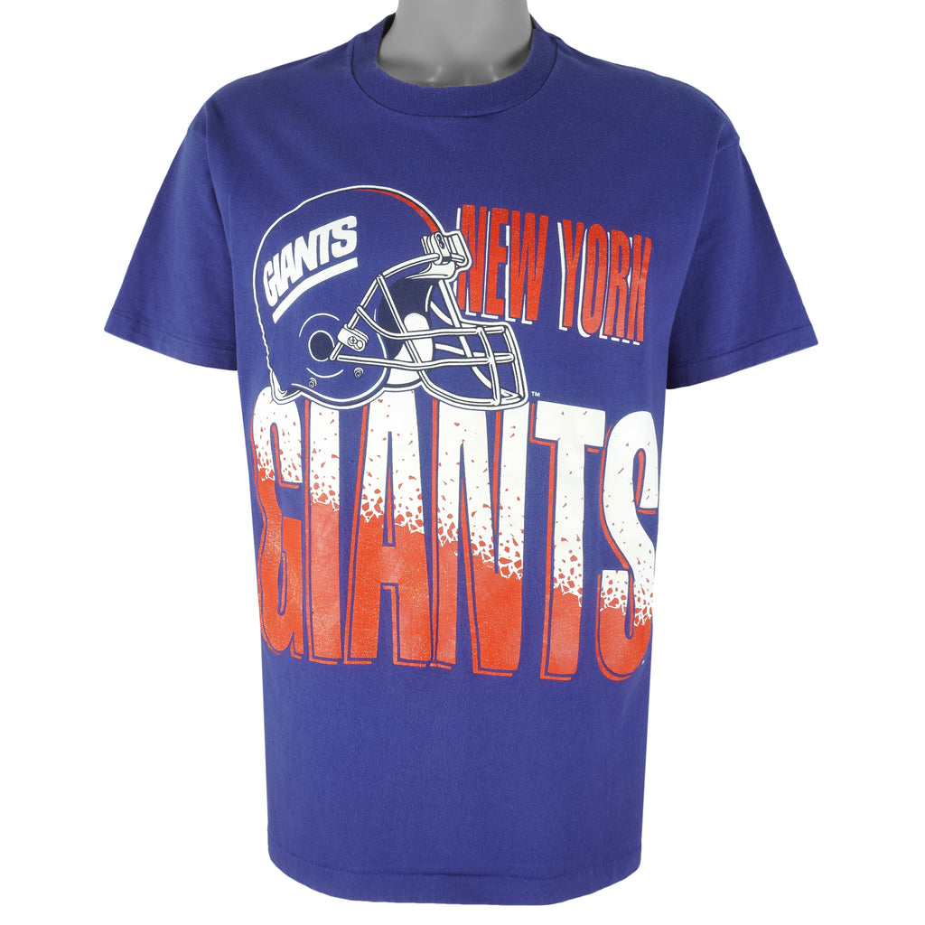 NFL (Team Rated) - New York Giants Helmet Single Stitch T-Shirt 1990s Large Vintage Retro Football