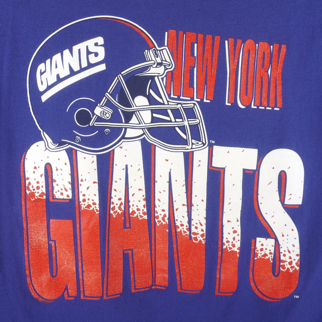 NFL (Team Rated) - New York Giants Helmet Single Stitch T-Shirt 1990s Large Vintage Retro Football