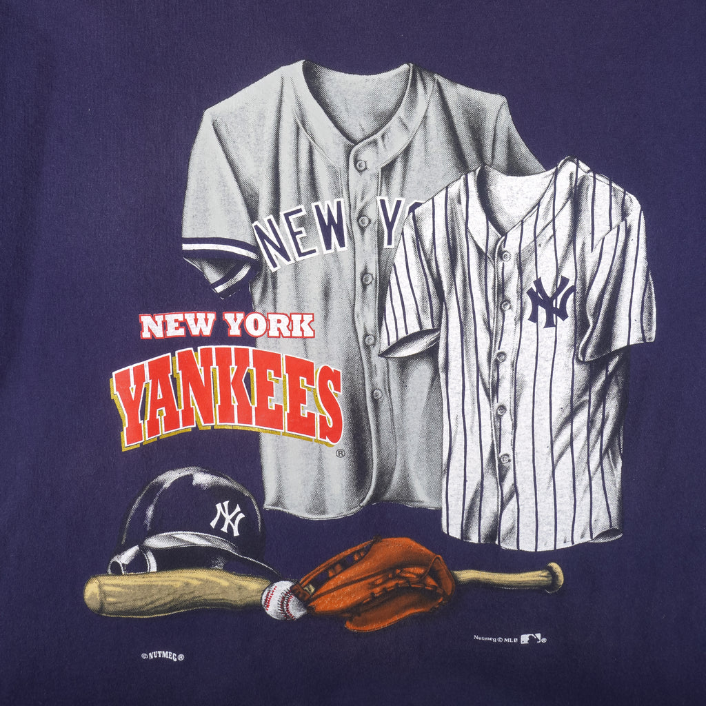 MLB (Nutmeg) - New York Yankees Single Stitch T-Shirt 1993 X-Large Vintage Retro Baseball