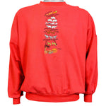 Vintage (Dash) - Red Embroidered Kenya, Africa, Safari Crew Neck Sweatshirt 1990s Large