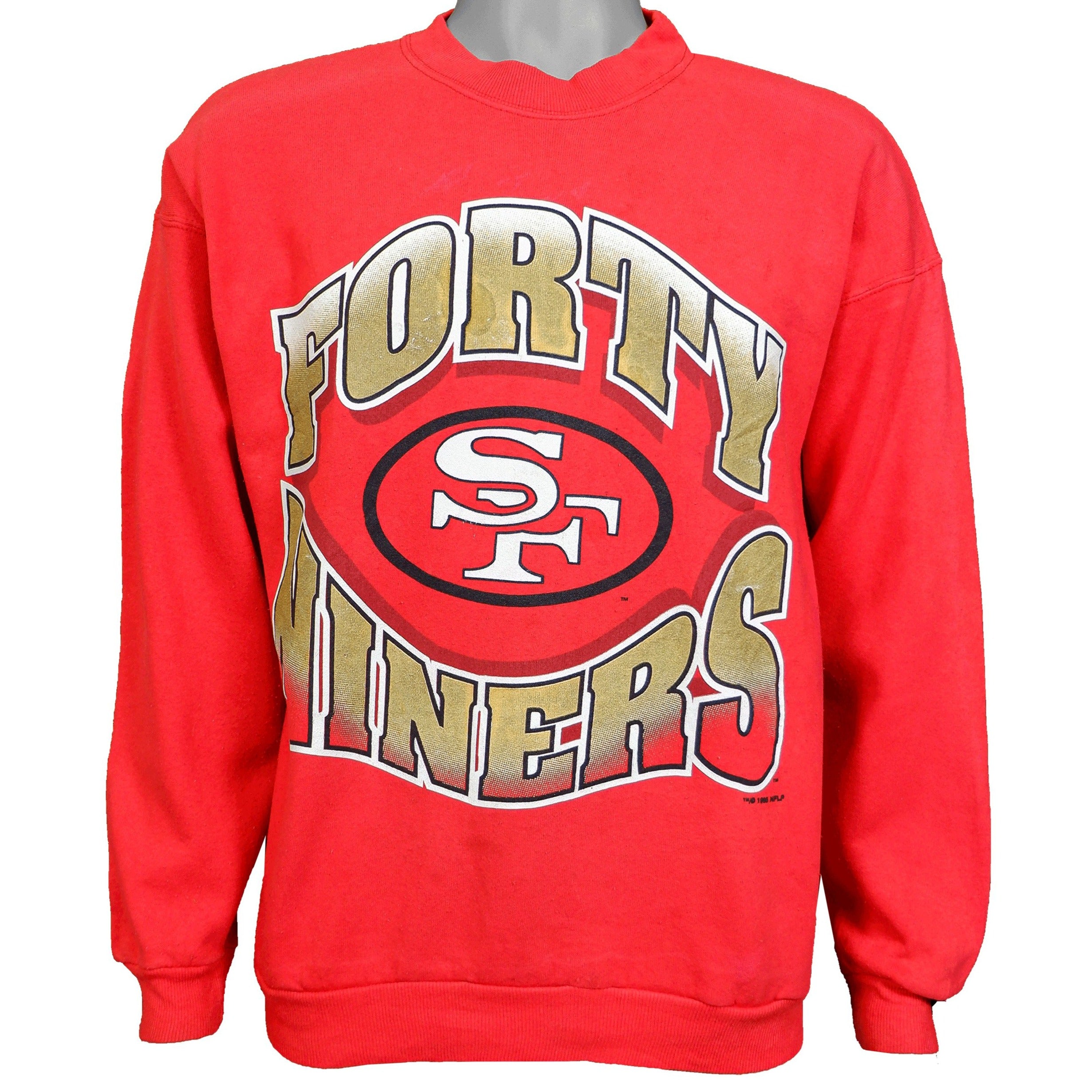 Vintage Logo 7 San Francisco 49ers Embroidered Spellout Sweatshirt