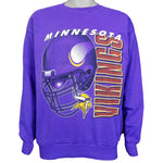 NFL (Competitor) - Minnesota Vikings  Big Logo Sweatshirt 1990s Medium  Vintage Retro Football