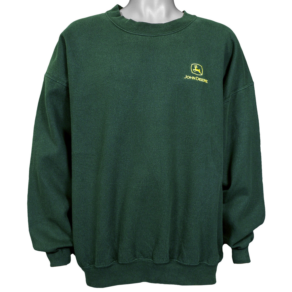 Vintage - Green John Deere Sweatshirt 1990s XX-Large Vintage Retro