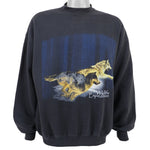 Vintage (Tultex) - Wildlife Expedition - Wolf Crew Neck Sweatshirt 1990s Large