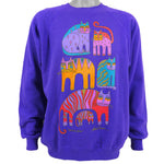 Vintage - Laurel Burch Fantastic Felines Art Project Sweatshirt Medium Vintage Retro