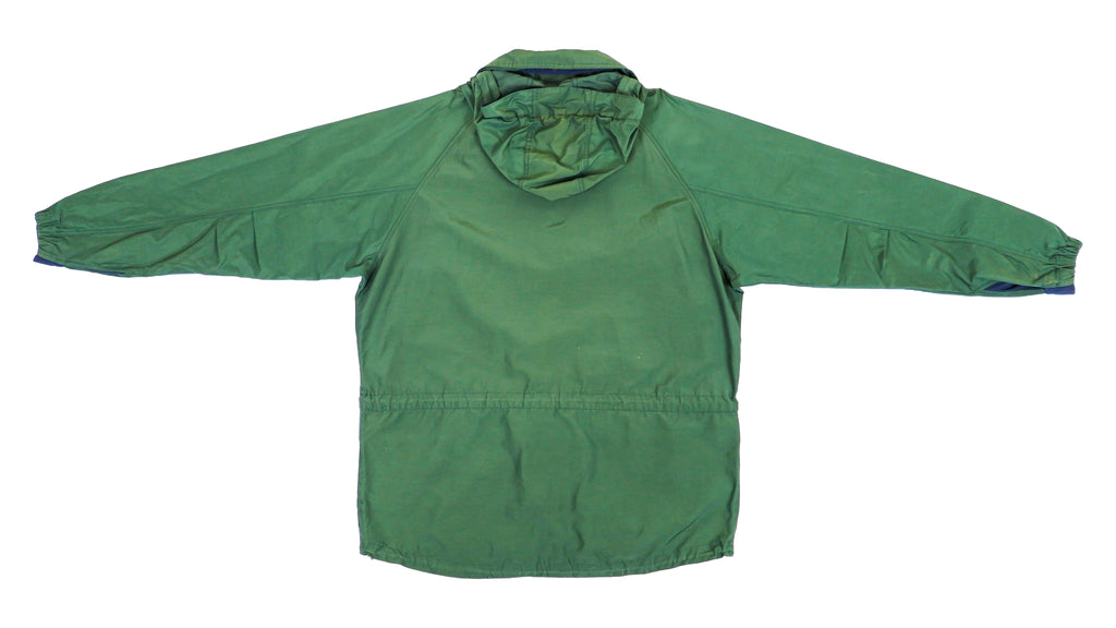 Timberland - Green Spell-Out Hooded Windbreaker 1990s Large Vintage Retro