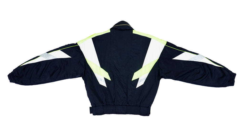 Ellesse - Black & Green Bomber Racing Jacket 1990s Medium Vintage Retro