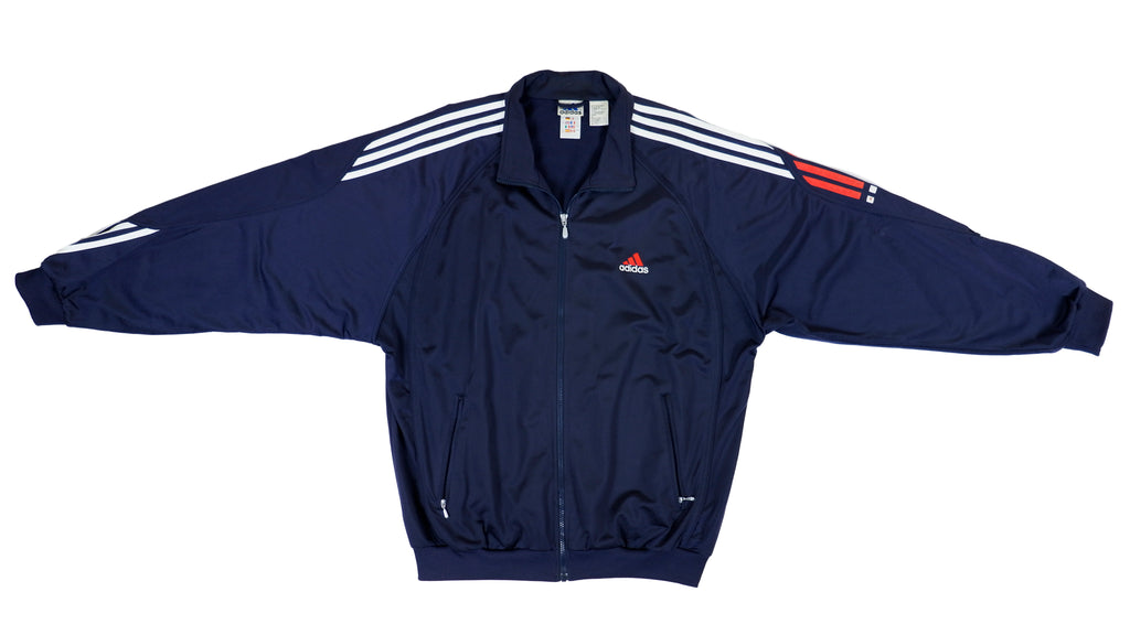 Adidas - Dark Blue Track Jacket 1990s X-Large Vintage Retro